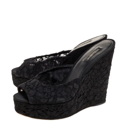 مملوكة مسبقًا صندل سلايد  دولتشي أند غابانا بروكاد مزين بورود بكعب روكي 