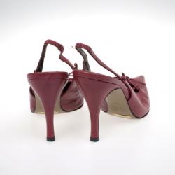 Pre Owned Dolce and Gabbana Red Leather Pointed Toe Slingback Sandals Size 36