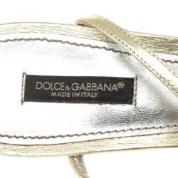 مملوكة مسبقًا Dolce and Gabbana Gold Strappy Sandals Size 39