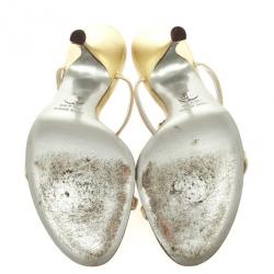 مملوكة مسبقًا Dolce and Gabbana Gold Strappy Sandals Size 39