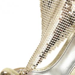 مملوكة مسبقًا Dolce and Gabbana Gold Strappy Sandals Size 39