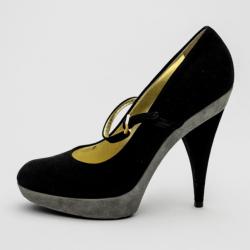 مملوكة مسبقًا Dolce and Gabbana Black Suede Mary Jane Buckle Platform Pumps Size 39