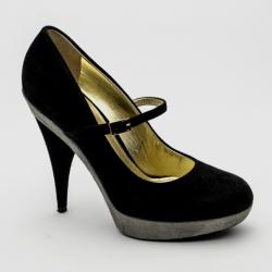مملوكة مسبقًا Dolce and Gabbana Black Suede Mary Jane Buckle Platform Pumps Size 39
