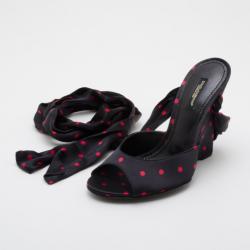 Pre Owned Dolce and Gabbana Polka Dot Wedges Size 36