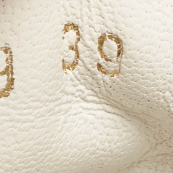 Pre Owned Dolce & Gabbana White Leather Pearl Embellished Portofino Sneakers Size 39