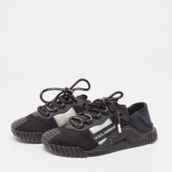 Pre Owned Dolce & Gabbana Black Mesh and Neoprene NS1 Sneakers Size 39.5