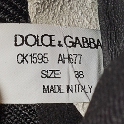 Pre Owned Dolce & Gabbana Black/White Knit Fabric Sorrento Slip On Sneakers Size 38