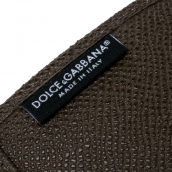 Pre Owned Dolce and Gabbana Brown Leopard Print PVC Passport Case