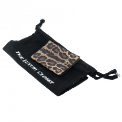 Pre Owned Dolce and Gabbana Brown Leopard Print PVC Passport Case