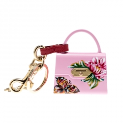 Dolce and Gabbana Pink Hand Painted Bag Charm Gold Tone Key Ring / Bag  Charm Dolce & Gabbana | TLC