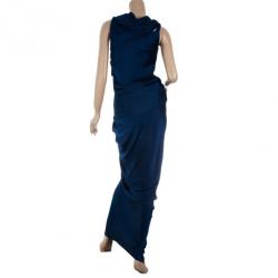 Donna Karan Collection Blue Silk Evening Gown S