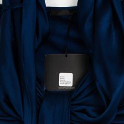 Donna Karan Collection Blue Silk Evening Gown S