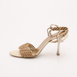  Donna Karan Collection Metallic Gold Sandals Size 38.5