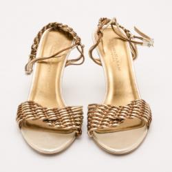  Donna Karan Collection Metallic Gold Sandals Size 38.5