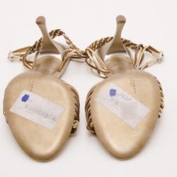 Donna Karan Collection Metallic Gold Sandals Size 38.5