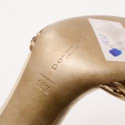  Donna Karan Collection Metallic Gold Sandals Size 38.5