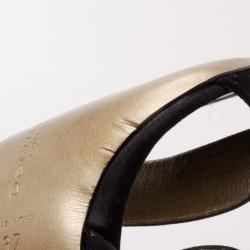 Donna Karan Collection Black and Gold Platform Sandals Size 37