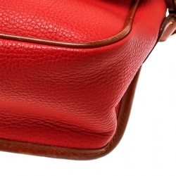 Dooney And Bourke  Red/brown Leather Equestrian Bag