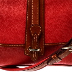 Dooney And Bourke  Red/brown Leather Equestrian Bag