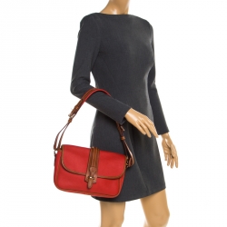 Dooney And Bourke  Red/brown Leather Equestrian Bag