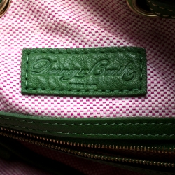 Dooney and Burke Green Leather Drawstring Hobo