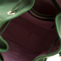 Dooney and Burke Green Leather Drawstring Hobo