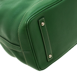Dooney and Burke Green Leather Drawstring Hobo