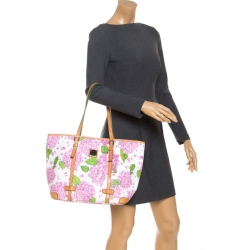 Dooney and Bourke Multicolor Floral Print Coated Canvas Shopper Tote