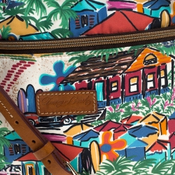 Dooney and Bourke Multicolor Printed Nylon and Leather Crossbody Bag