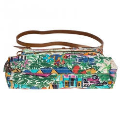 Dooney and Bourke Multicolor Printed Nylon and Leather Crossbody Bag