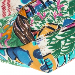 Dooney and Bourke Multicolor Printed Nylon and Leather Crossbody Bag