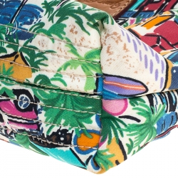 Dooney and Bourke Multicolor Printed Nylon and Leather Crossbody Bag