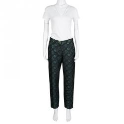 Dries Van Noten Cordo Metallic Floral Brocade Trousers M