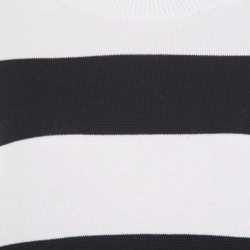 Pre Owned Dries Van Noten Monochrome Striped Cotton Rib Knit Jaimin Sweater L