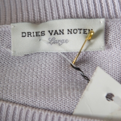 Pre Owned Dries Van Noten Monochrome Striped Cotton Rib Knit Jaimin Sweater L