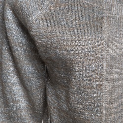 Dries Van Noten Metallic Open Front Cropped Melange Cardigan S