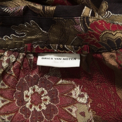 Dries Van Noten Multicolor Oriental Floral Jacquard Silk Jacket  L