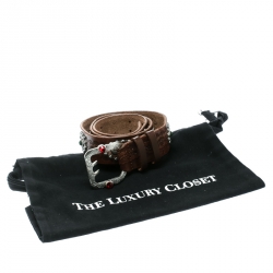 Pre Owned Dsquared2 Brown Leather Studded Belt Size 80 CM