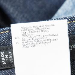 Pre Owned Dsquared2 Indigo Dark Wash Denim Embellished Distressed Cool Girl Jeans L