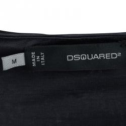 Pre Owned Dsquared2 Grey Wool Jersey Long Sleeve Dress M