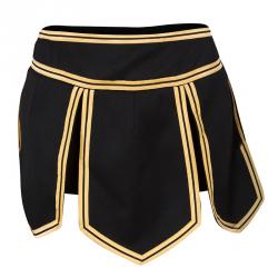 Dsquared2 Black Wool Gold Trim Detail Mini Skirt S