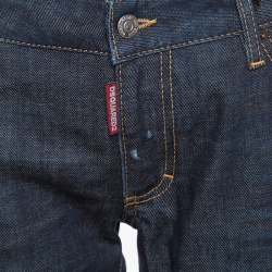 Pre Owned Dsquared2 Indigo Dark Wash Faded Effect Distressed Evergreen Denim Jeans M