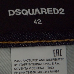 Pre Owned Dsquared2 Indigo Dark Wash Faded Effect Distressed Evergreen Denim Jeans M