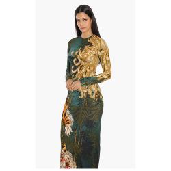 Pre Owned Dsquared2 Green Tiger Print Long Dress S