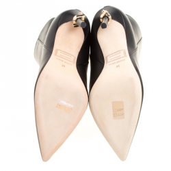 Pre Owned Dsquared2 Black Leather Babe Wire Pointed Toe Ankle Boots Size 36