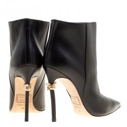 Pre Owned Dsquared2 Black Leather Babe Wire Pointed Toe Ankle Boots Size 36