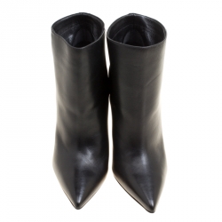 Pre Owned Dsquared2 Black Leather Babe Wire Pointed Toe Ankle Boots Size 36