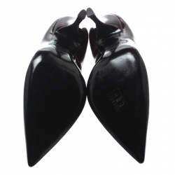 Dsquared2 Brown Tortoise Patent Leather Pointed Toe Pumps Size 39
