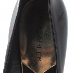 Dsquared2 Brown Tortoise Patent Leather Pointed Toe Pumps Size 39