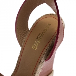 Dsquared2 Brown Leather Wedge Espadrille Platform Sandals Size 37